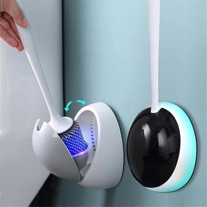 Toilet Brush for Bathroom Silicone Brush Holder Cleaning Tool Home Cleaning Brush for Toilet Bathroom Accessories Set Bathroom Toilet Brush Holder (Gray) (Gray)