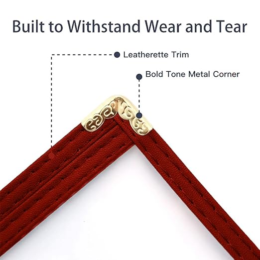 Goodsmart Restaurant Menu Covers – 25 Pack Red 2-View, Top-Loading Menu Holders, Vinyl & Plastic Café Menu Covers, Clear Menu Sleeves, Fits 8.5" x 11", Leather-Style Design, Gold Corners
