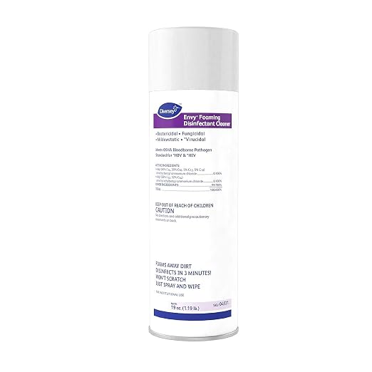 Diversey 04531 Envy Foaming Disinfectant Cleaner, EPA registered Hospital Grade Sanitizing Spray with Lavender Scent, Aerosol, 19-Ounce (Pack of 12)