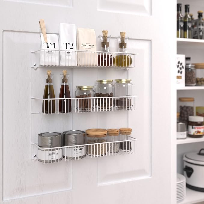 ClosetMaid 3-Tier Wall Rack Ideal for Spices, Pantry, Laundry Room Storage and More, 20" H x 19" W x 6" D, White, 2-Pack