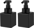 Foaming Soap Dispenser, 9oz Plastic Refillable Pump Bottle, 2 Pack, Black | Hand Dispenser for Liquid Soap, Shampoo & Body Wash – Saves Soap with Rich Foam, Reusable, Easy to Refill, BPA-Free