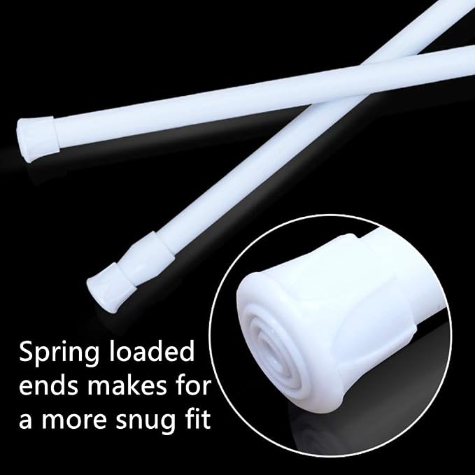 Cupboard Bars Tension Rods, 6 Pack 11.8-20 Inches Spring Tensions Rods Steel Adjustable Tension Curtain Rod Shower Rod Closet Rod Window Rods White