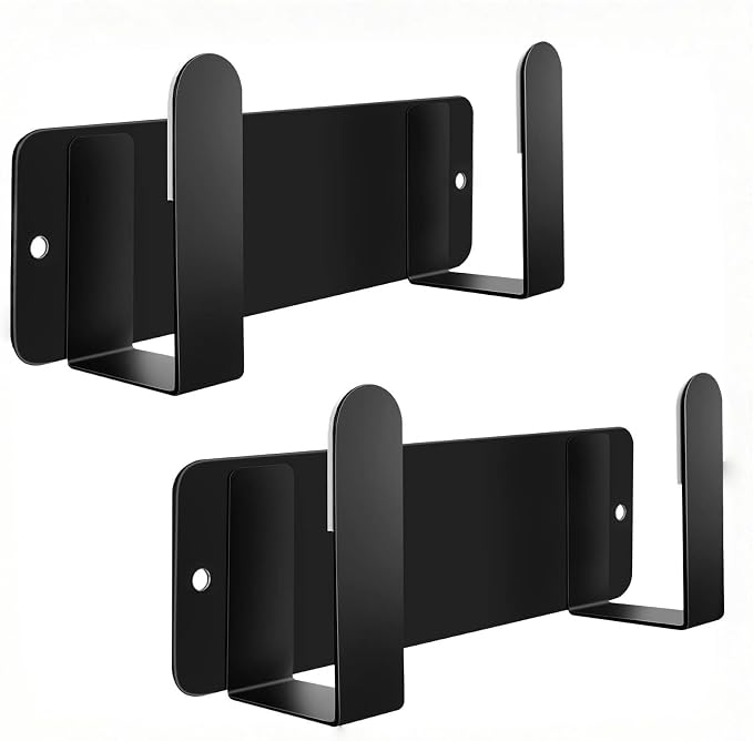 Pot Lid Rack, Wall Mounted 304 Stainless Steel Multi-Functional Storage Holder, Fits Cutting Boards, Pot Lids, Bathroom Scales, Self-Adhesive & Screw Mounting(Black, Set of 2)