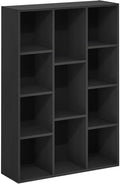 HomeStock Modern Minimalism Cubic Storage Cabinet, Bookcase, Bookshelf Black Wood/11 Cube