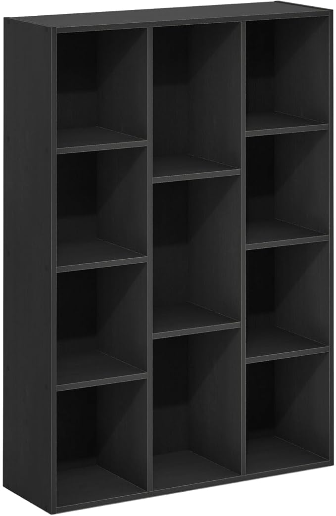 HomeStock Modern Minimalism Cubic Storage Cabinet, Bookcase, Bookshelf Black Wood/11 Cube