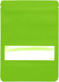 100PCS Foil Pouch Mylar Bags with Clear Window,ULIFESTAR Stand Up Sealable Bags with Tear Notches,Resealable for Food,Party Favors,Gift Packaging and Small Business(14 * 20cm/5.51 * 7.87",Green)