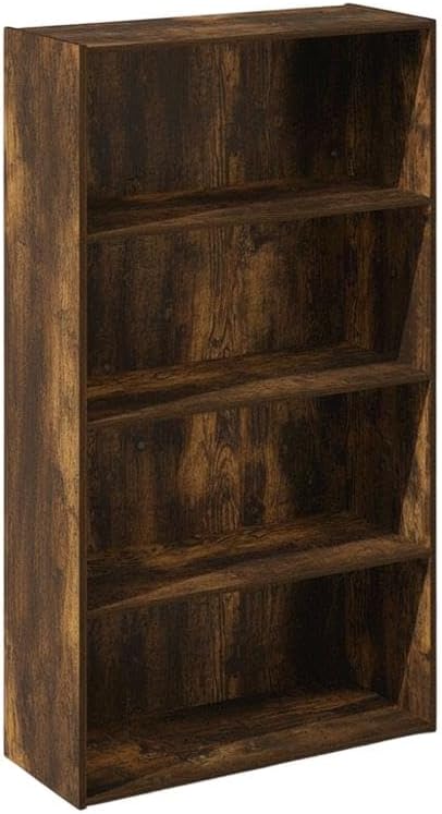 Furnifact Amber Pine Bookcase with Sturdy Wooden Construction, Versatile Storage Unit, Stylish Warm Finish, Ideal for Living Room or Office Decor