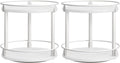 YATINEY Spice Rack, Set of 2 Lazy Susan Organizer, 2-Tier Turntable Organizer For Cabinet, Compact and Versatile, for Kitchen Countertop, White SR22L2WW
