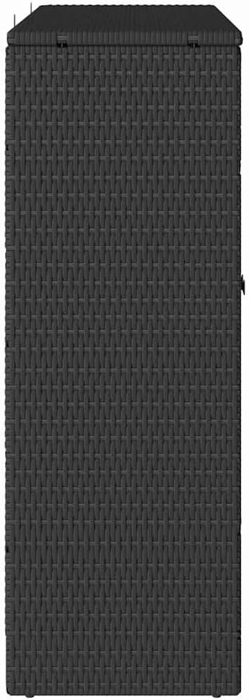 vidaXL Storage Cabinet with Storage Black 100 x 36 x 102 cm Rattan, Chic Rattan Storage for Living Room, Multi-Use Cabinet, Stylish Design for Easy Home Organization