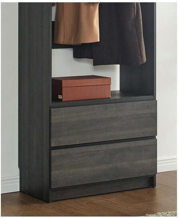 Maykoosh Closet System Organizer - Customizable Walk-in Wardrobe Storage Black/Model B 1 Closet