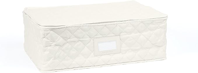 Covermates Keepsakes - Serveware Storage - Padded Protection - ID Window - Stain Resistant - Machine Washable - China Storage, Cream
