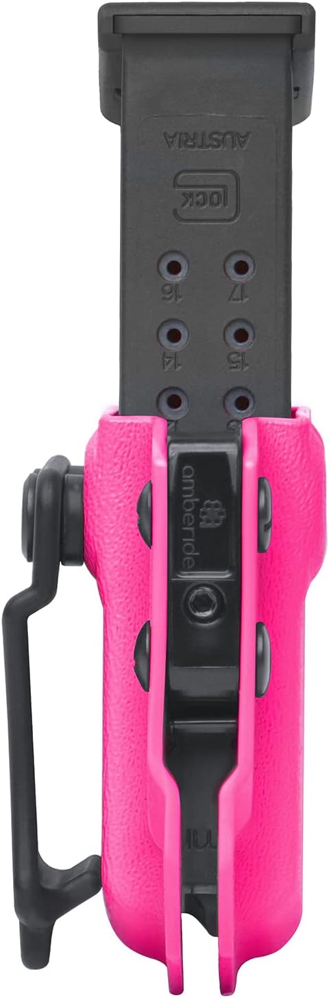 Amberide Universal IWB/OWB Kydex Mag Carrier for 9mm / .40 & .45 ACP Magazines, Single and Double Stack, Adjustable Retention, Ambidextrous, Fits 1.5" Belt, Made in USA