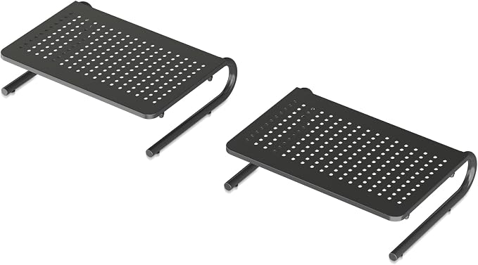 suptek Monitor Stand Riser for Computer,Laptop,Printer, Notebook and All Flat Screen Display with Vented Metal Platform and 4 Inches Height Underneath Storage (MST004-2)