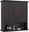 Bathroom Wall Cabinet, Over the Toilet Storage Cabinet with 2 Doors and Adjustable Shelf, Wooden Medicine Cabinet Wall Mounted, Room Space Saver for Bathroom Kitchen