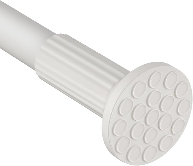 ZOCONE Tension Curtain Rod 51-168In(4-14Ft),No Drill Curtain Rods for Window Outdoor Patio,Adjustable Shower Curtain Rod for Bathroom Renter Friendly,Heavy Duty Extra Long Tension Rod Never Rust,White