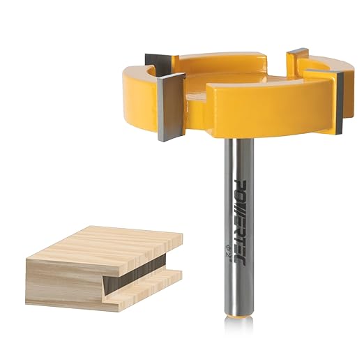 POWERTEC Slab Flattening Router Bit, CNC and Surfacing Router Bit 1/4 Shank, 2" Diameter, 1/2" Cutting Depth, Router Planer Bit - Perfect for Spoilboard Surfacing, Wood Milling Planing - 2PK, 73056-P2