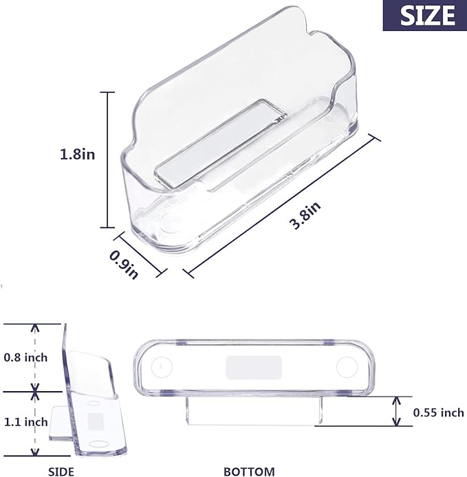 vrupin Business Card Holder for Desk - 12 Pack Acrylic Business Card Holder , Fits 30-50 Business Cards Display Business Card Stand Desktop Business Card Holders for Exhibition