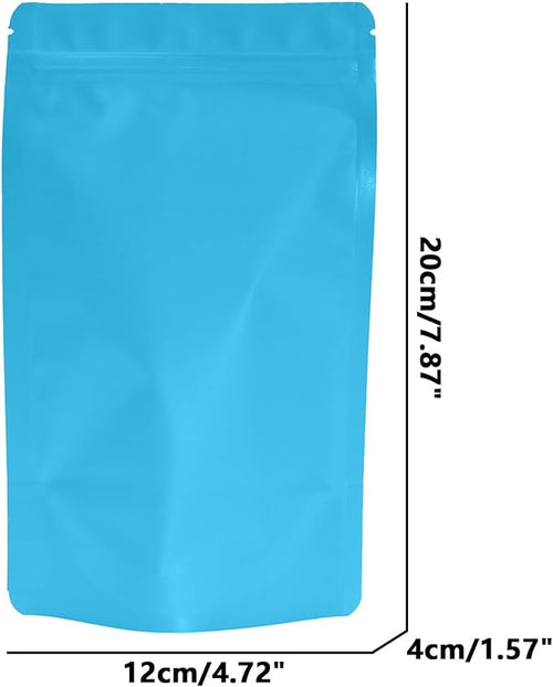 100PCS Smell Proof Resealable Pouch Bags,ULIFESTAR Aluminum Foil Flat Food Storage Bag,Sealable Pcsaging Zipper Pouches with Tear Notches for Pcsaging Lipgloss,Jewelry,etc(10*15cm/3.94*5.91",Blue)