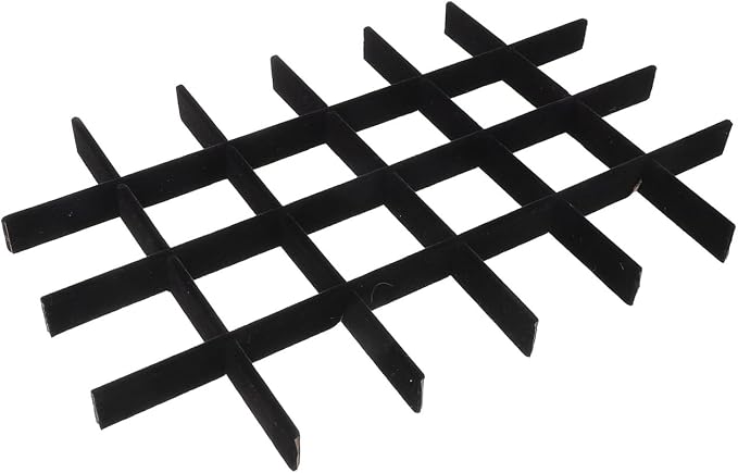 Veemoon 1 Set Jewelry Tray Dividers, 13.17 Inch Black Lint Inserts, Drawer Storage Organizer Ring Earring Necklace Display