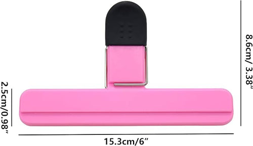 12Pack Large Chip,ULIFESTAR Food Clips,Upgrade Wide Open Bag Clips for Food Storage with Air Tight Seal Grip,Assorted Color(Pink 15.3 * 8.6 * 2.5cm/6.02 * 3.39 * 0.98")