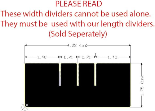 (6-Pack) Large Drawer Configurable Width Dividers compatible with Akro-Mils Plastic Storage Craft Cabinets, (Dividers Only)