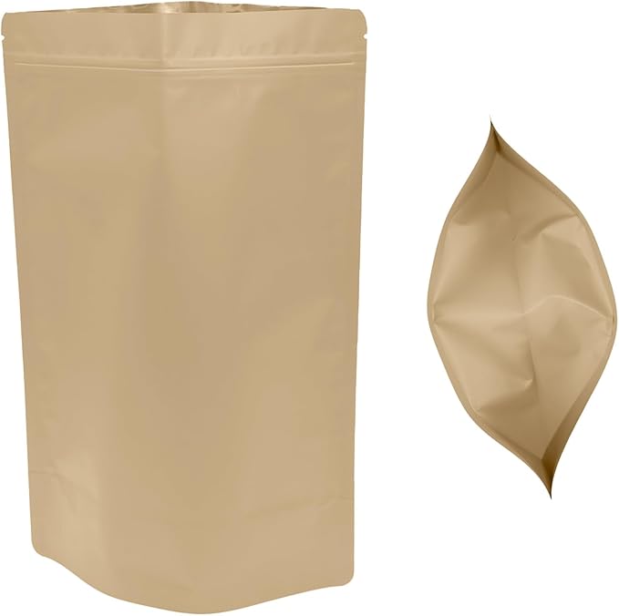 50PCS Smell Proof Resealable Pouch Bags,ULIFESTAR Aluminum Foil Flat Food Storage Bag,Sealable Pcsaging Zipper Pouches with Tear Notches for Pcsaging Lipgloss,Jewelry,etc(20*30cm/7.87*11.81",Gold)