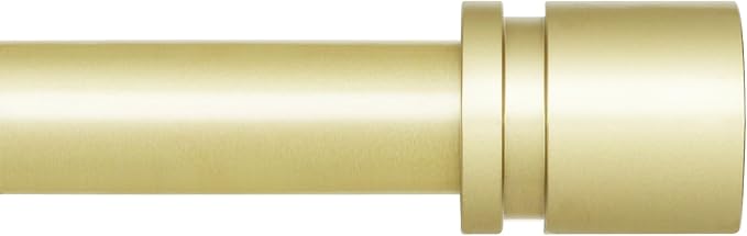 Byondeth Curtain Rods for Windows 16 to 88 Inches Adjustable Length 1 Inch Diameter Window Curtain Rod with Aluminium Finials, Warm Gold