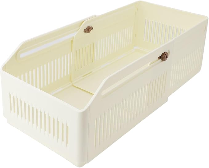 AYNEFY Retractable Storage Bin,Expandable Stackable Closet Pantry Organization Box Kitchen Fridge Drawer Container Foldable Storage Basket for Clothes Toys Books Snack Shoes