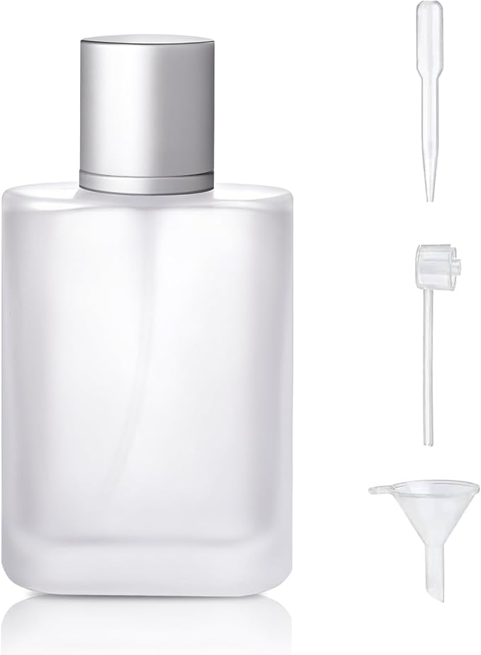 50ml/1.7 Oz Frosted Glass Spray Bottle Perfume Atomizer,Refillable Perfume Spray Bottle Perfume Bottles Empty with 3 Kinds of Perfume Dispenser (Frosted Glass 50ml)