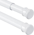 2 Pack No Sectional Assembly Tension Curtain Rods 42-78 Inch | 1" Diameter Spring Long Adjustable Shower Curtain Rods for Bathroom Windows Closet No Drilling No Rust, White