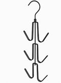 ZEDODIER Purse Organizer for Closet, Heavy-Duty Hanging Purse Hanger Closet Holds Up to 6 Purses, Metal Rotating Space Saving Bag Holder Handbag Storage Hook Backpack Rack, Black