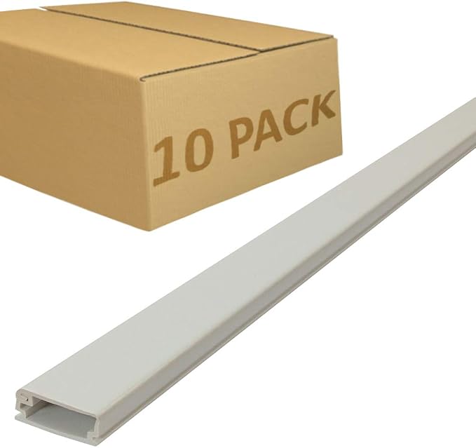 Electriduct Medium Latching Cable Raceway (500 Series) - 5 Feet - Beige | 10 Sticks (50 Feet Total)