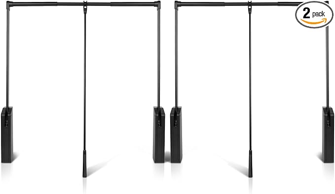 Pull Down Closet Rod 2 Pack, Adjustable 35''-47.6'' Wardrobe Lift Rail Rod | Side Mounted Two-way Buffering Closet Poles for Hanging Clothes, Heavy Duty Pull Down Clothes Rack, 33 lbs Load Capacity