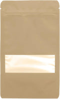 100PCS Foil Pouch Mylar Bags with Clear Window,ULIFESTAR Stand Up Sealable Bags with Tear Notches,Resealable for Food,Party Favors,Gift Packaging and Small Business(12 * 20cm/4.72 * 7.87",Gold)