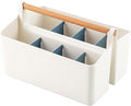 Art Caddy Organizer with Handle, Marker Organizer, Art Supply Storage Organizer with Adjustable Dividers, Portable Storage Bin for Craft Supplies Colored Pencils Makeups Tools Pen Holder for Desk