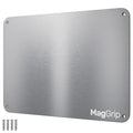 9 inches x 6.5 inches Stainless Steel Plate for Magnets, 3M Adhesive Back, Mounting Screws, Ideal for Magnetic Shelf, Spice Holders, Fridge Magnets. Mount Anywhere! (Silver, 1 Pack)