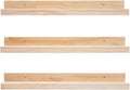 MBYD 24 Inch Floating Shelves Natural Wood Set of 3, Wall Mount Picture Ledge Wooden Wall Shelf for Home Decoration Nursery Book Shelves for Bedroom, Living Room, Office, Kitchen, 3 Same Dimensions