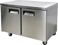 Commercial Undercounter Freezer, ETL 2-Door 47.1" W 12.1 Cu. Ft. Stainless Steel, 2 shelves, -8°F to 0°F, 115V/60HZ Restaurant CD-48UCF-2