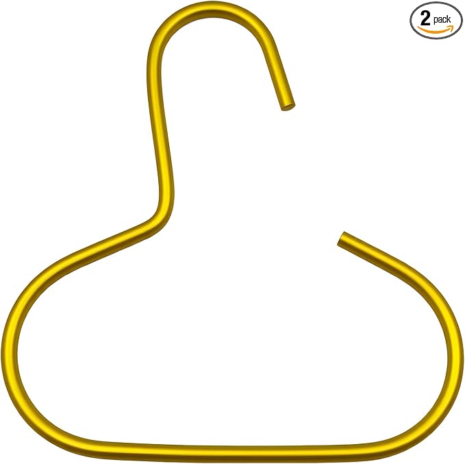 2 Pack Hat Hangers for Closet, Metal S Shaped Hooks Organizer for Baseball Caps, Scarves, Belts & Bras, Heavy Duty Storage Holder with Gold Finish