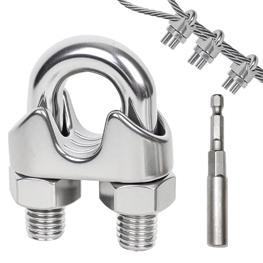 20 Pcs 5/32 inch Stainless Steel Cable Clamps,Wire Rope Clamp | Wire Rope Clamp, Commercial Use, Industrial Use, Residential Projects