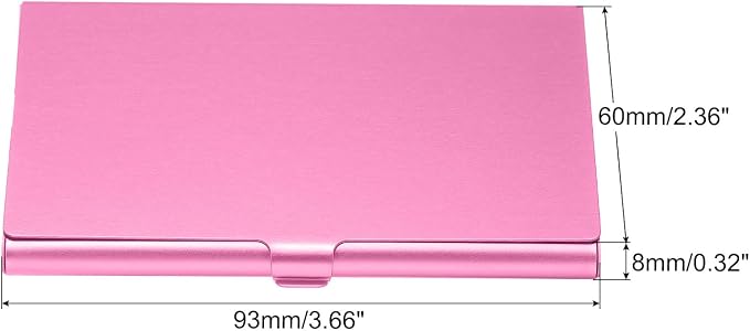 PATIKIL Business Card Holder, Aluminum Alloy Flip Cover Slim Name Cards Case for Women Men, Pink