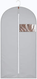 65Inch Garment Bags Covers, Gray Hanging Clothes Bag, Suit Cover Bags with Clear Window for Hanging Closet Clothes Storage and Travel (1, Gray, 65 inch)