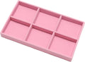 Velvet Jewelry Trays for Drawers, Pink Stackable Jewelry Drawer Organizer Inserts, Ring Earring Necklace Bracelet Holder Organizer Storage Display Tray with Removable Dividers, 6 Grids