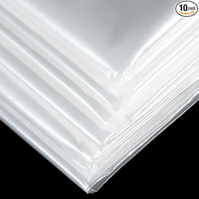 Giant Clear Plastic Bags 55 x 63 Inch Large Storage Bags for Garage, Furniture, Luggage, Home Appliances, Kids Toys, Equipments, Industry or Agriculture Use and More (10 pack)