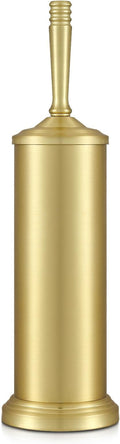 Gold Toilet Brush and Holder Set, Stainless Steel Toilet Brush for Bathroom,Heavy Duty Gold Toilet Bowl Brush and Holder,Deep Cleaning Modern Toilet Cleaner Brush -Space Saving, Covered Brush, Durable