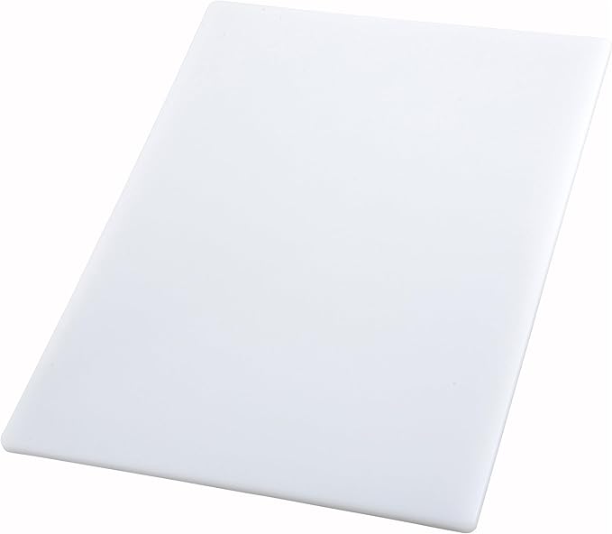 Winco Heavy-Duty Plastic Cutting Board, 18" x 30" x 1/2", White (Set of 6)