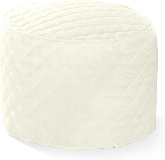 Covermates Keepsakes Round Appliance Cover – Quilted Kitchen Appliance Cover for Countertop Storage – Dust Protection – Stain Resistant – Washable – Slip-On Appliance Design, Cream