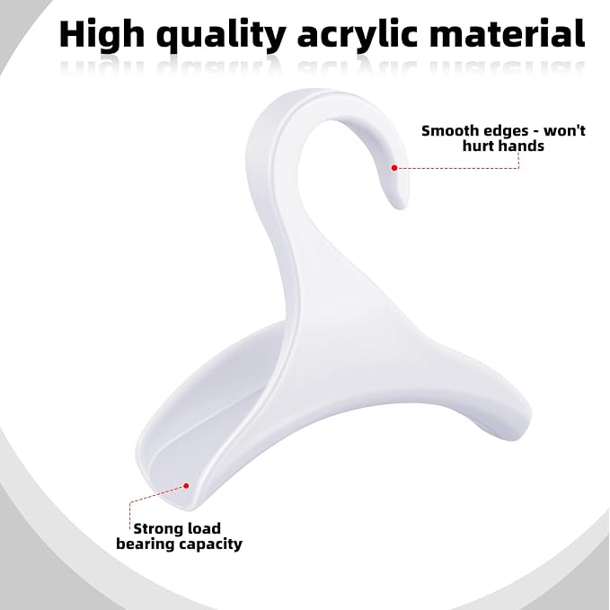 Maitys 18 Pcs Purse Hanger Hook Acrylic Bag Rack Holder for Bag Hanger Handbag Tote Hook Closet Organizer Storage Over The Closet Rod Backpacks Satchels Crossovers Tote (White)