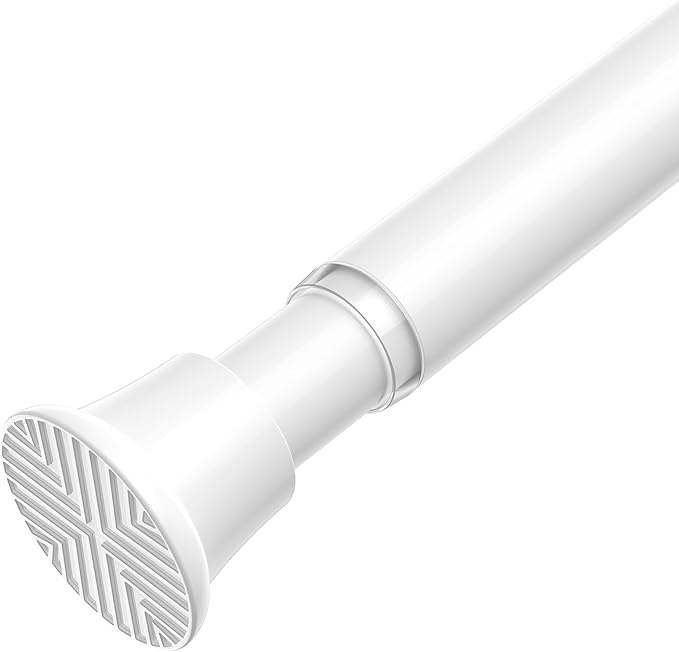 AIZESI No Drilling Tension Curtain Rod 31-76 Inch, 6-in-1 Adjustable Spring Tension Rods for Window, Doorway, Shower & Closet, Renter Friendly Expandable Curtain Rod Non-Slip, 7/8" Diameter, White