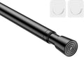 MEXAU 1Pack Spring Tension Curtain Rod 26-39 inch Black Adjustable Spring Rod Extendable Tension Rod For Kitchen, Bathroom, Window, Bookshelf, Closet